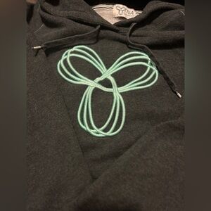 TNA Charcoal Hoodie with Mint Embroidery